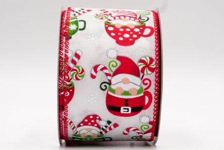 Fita com fio de gnomo do Papai Noel em cetim de tecido liso branco em uma xícara_KF7687GC-1-7