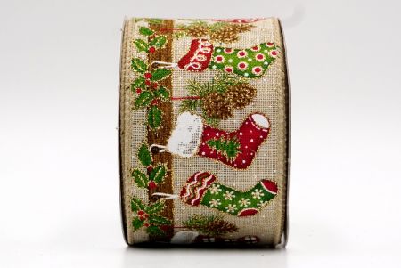 Cinta metálica natural para colgar calcetines de Navidad_KF7689GC-13-183