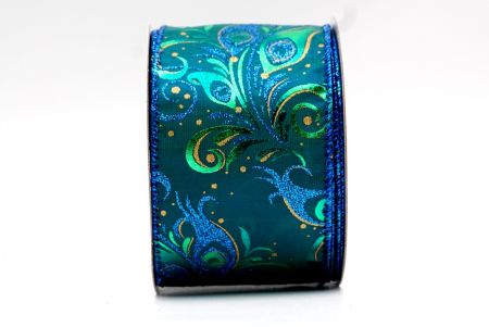 Cinta alámbrica con diseño de pavo real deslumbrante en azul oscuro aqua_KF7695GB-56_1.JPG