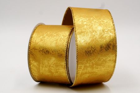 Ruban métallique solide froissé doré vif_KF7699G-13