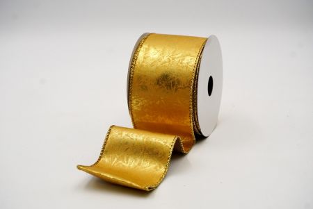 Crumpled Bright GoldSolid Metallic Design Wired Ribbon_KF7699G-13