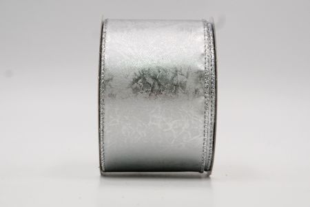 Crumpled SilverSolid Metallic Design Wired Ribbon_KF7699G-1