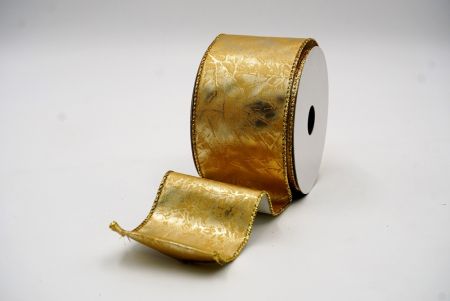 Помятая золотая лента с проводом в твердом металлическом дизайне_KF7699G-2