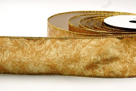 Помятая коричнево-золотая лента с проводом в твердом металлическом дизайне_KF7699G-5