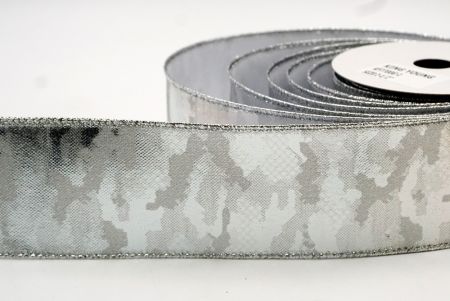SilverSolid Metallic Design Wired Ribbon_KF7700G-1