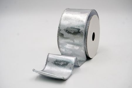 SilverSolid Metallic Design Wired Ribbon_KF7700G-1