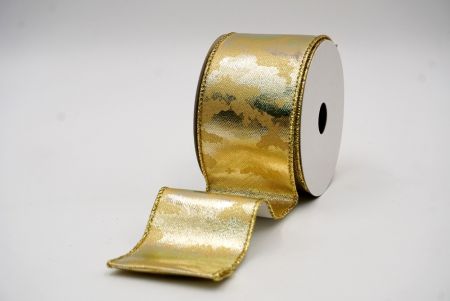 GoldSolid Metallic Design Wired Ribbon_KF7700G-2