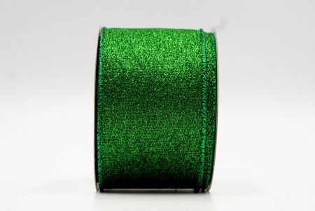 Ruban métallique uni de couleur verte avec fil métallique_KF7701GH-3