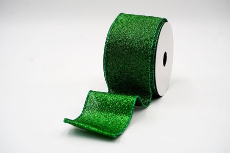 Nastro metallico liscio di colore verde con filo_KF7701GH-3