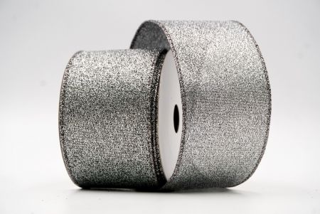 Srebrny metaliczny jednokolorowy wzór wstążki z przewodami_KF7701GL-50