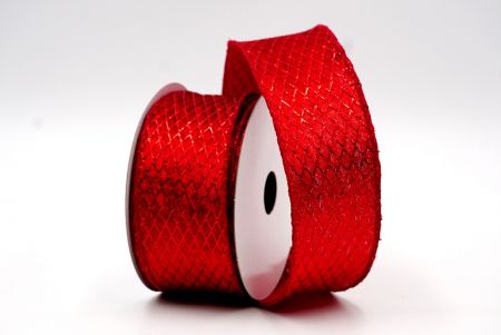 Неоново-червона металева стрічка з перехресним діагональним малюнком і проводом_KF7703GC-7-169