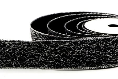 Musta metallinen salama-abstraktiokuvioinen lankanauha_KF7704G-53