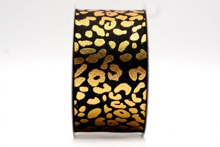 Чорно-золота стрічка з дизайном тваринного принту_KF7706-53