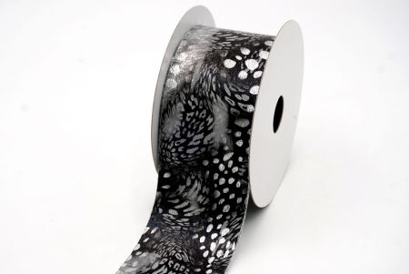 Black- Gray Animal Print Design Ribbon_KF7707-53