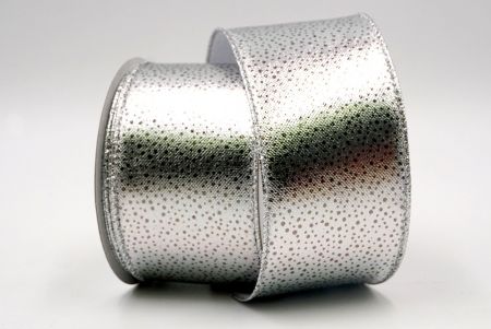 Silver - Dotted Metallic Wired Ribbon_KF7711G-1
