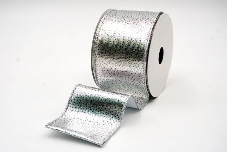 Zilver - Gestippeld Metallic Bedraad Lint_KF7711G-1