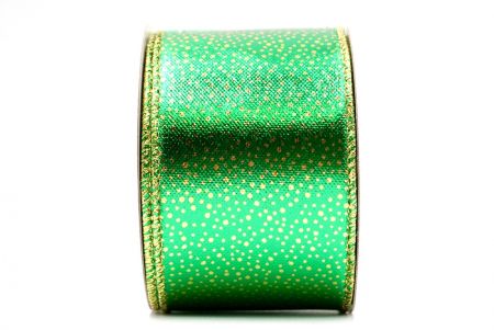 Green - Dotted Metallic Wired Ribbon_KF7711G-3