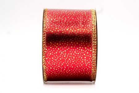 Red - Dotted Metallic Wired Ribbon_KF7711G-7