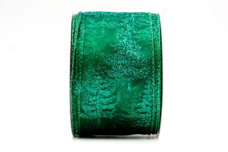 Πράσινο - Κορδέλα με λαμπερά πεύκα - KF7718GH-3