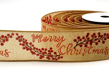 Cinta con diseño de cerezas marrones claras de Navidad con cable_KF7740GC-13-183