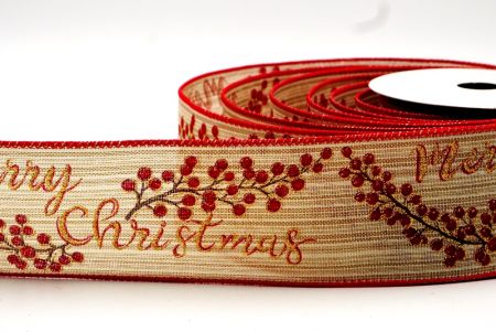 Cinta con diseño de cerezas crema de Navidad con cable_KF7741GC-13-7