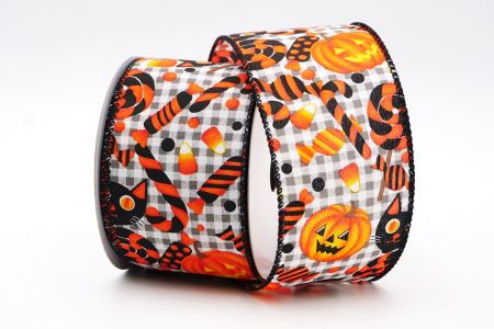 Niger Halloween Pumpkin & Treats Wired RibbonKF7742GC-53-53_niger