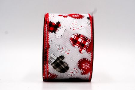 Weiß, Rot, Schwarz & Rot Weihnachtshandschuhe Design Drahtband_KF7750GC-1-7