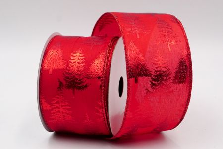 Red Glossy Pine Tree Ribbon_KF7761GR-7