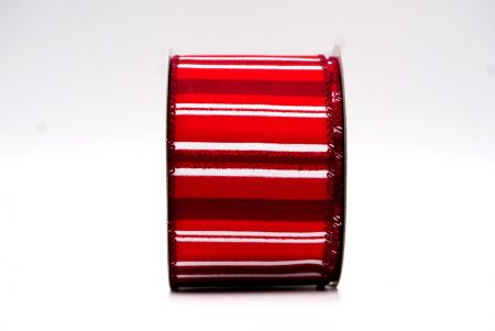 Wstążka druciana w kolorze czerwonym & bordowym z wzorem inspirowanym Bożym Narodzeniem_KF7784GC-8-8