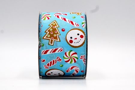 Светло-голубая сладкая рождественская конфетная проволочная лента_KF7788GC-12-12
