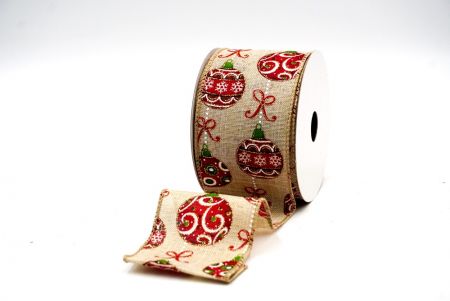 Diseño de cintas alámbricas con bolas de Navidad crema claro_KF778GC-13-183