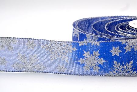 Ruban filaire à motifs flocons de neige étincelants - Bleu transparent_KF7798G-4