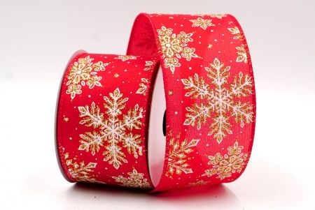 Red Gold- Santa Hat and Holly Berries Wired Ribbon_KF7802GC-7-7