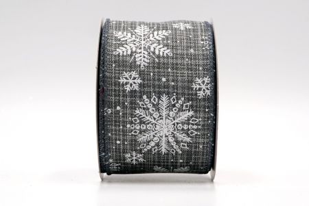 Сіра - Різдвяні сніжинки з проволокою стрічка_KF7806GC-50-223