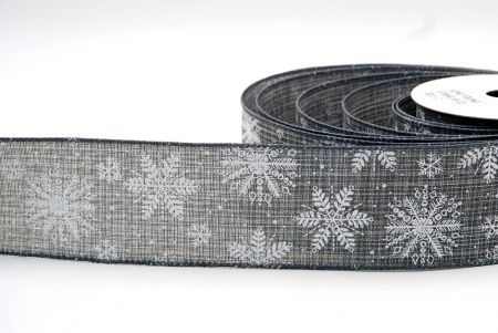 Ruban métallique à motifs de flocons de neige gris de Noël_KF7806GC-50-223