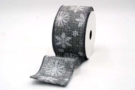 Ruban métallique à motifs de flocons de neige gris de Noël_KF7806GC-50-223