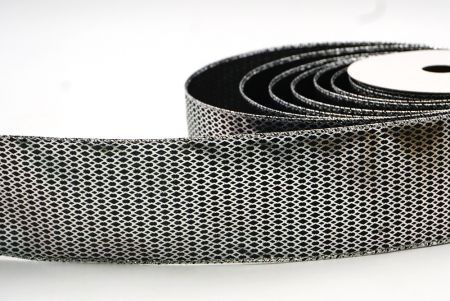 Black Diamond Mesh Foil Metallic Wired Ribbon_KF7814G-53