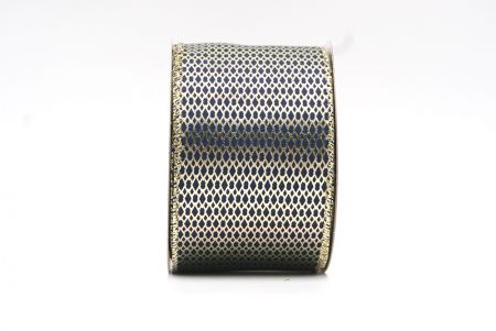 Nastro metallico con rete a maglia diamante e foglia blu navy_KF7814GV-4