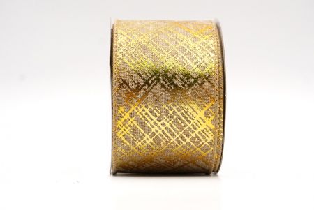 Gold Criss-Cross Foil Metallic Wired Ribbon_KF7815GC-14-183