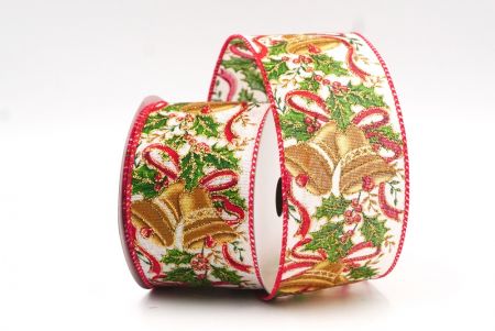 White Christmas Bell Designs Wired Ribbon_KF7819GC-2-7