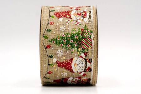 Khaki - Kerstman Gnomen en Geschenken Ontwerp Lint_KF7823GC-13-183