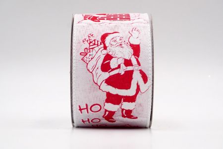 White - Santa Claus and Gifts Wired Ribbon_KF7826GC-1-1