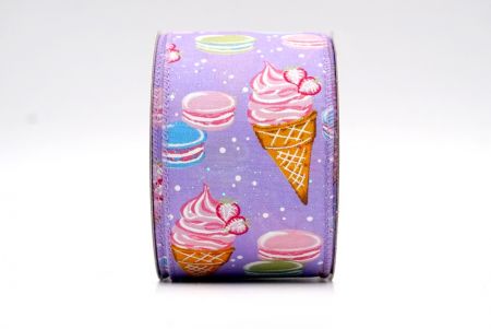 Purple - Ice cream and Macaron Design Ribbon_KF7827GC-11-11