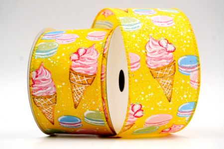 Amarillo - Cinta con diseño de helado y macaron_KF7827GC-6-6
