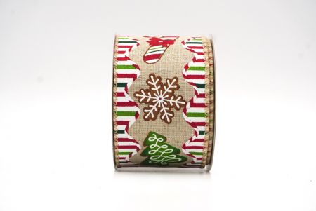 Cinta con diseños de dulces navideños marrón claro_KF7829GC-13-183