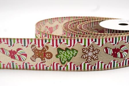Світло-коричневий різдвяний дизайн канату зі збудженими конфетами_KF7829GC-13-183