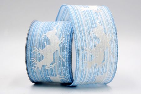 Baby Blue - Christmas Reindeer Wired Ribbon_KF7842GC-12-216