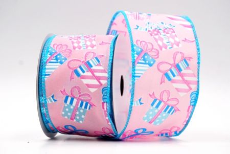 Pink and Blue Edge - Christmas Gift Box Design Ribbon_KF7863GC-5-213