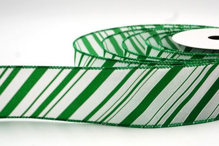 Green Slanting Stripe Wired Ribbon_KF7864GC-3-49