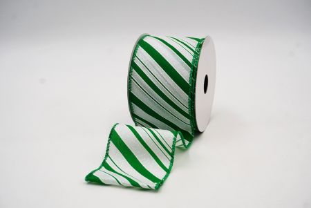 Green Slanting Stripe Wired Ribbon_KF7864GC-3-49